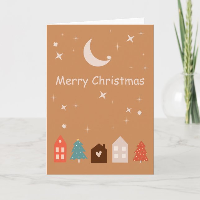 Tarjeta Simple Earth Tone Merry Christmas (Anverso)