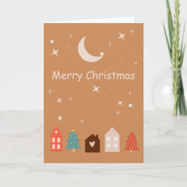 Tarjeta Simple Earth Tone Merry Christmas