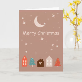 Tarjeta Simple Earth Tone Merry Christmas