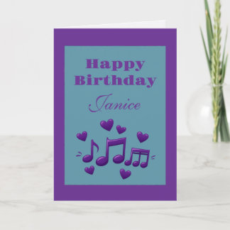 Tarjeta Simple Elegant Birthday Music Notes Birthday