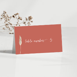 Tarjeta simple elegante número de mesa del Boho
