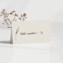 Tarjeta simple elegante para el número de la mesa