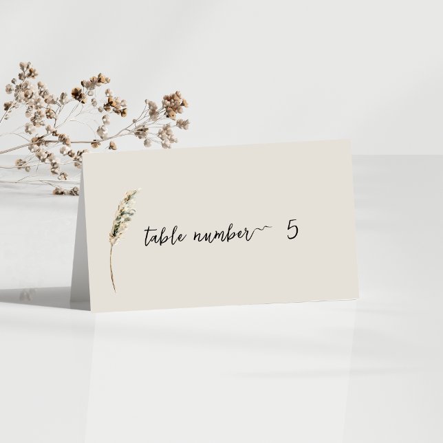 Tarjeta simple elegante para el número de la mesa  (Subido por el creador)