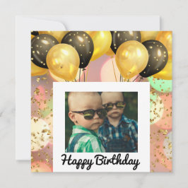 Tarjeta Simple Feliz Cumpleaños Añadir Foto Texto Personal