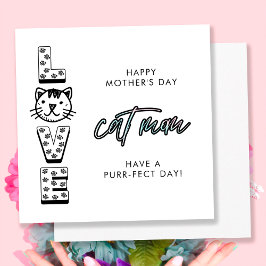 Tarjeta Simple feliz día de la madre desde el gato