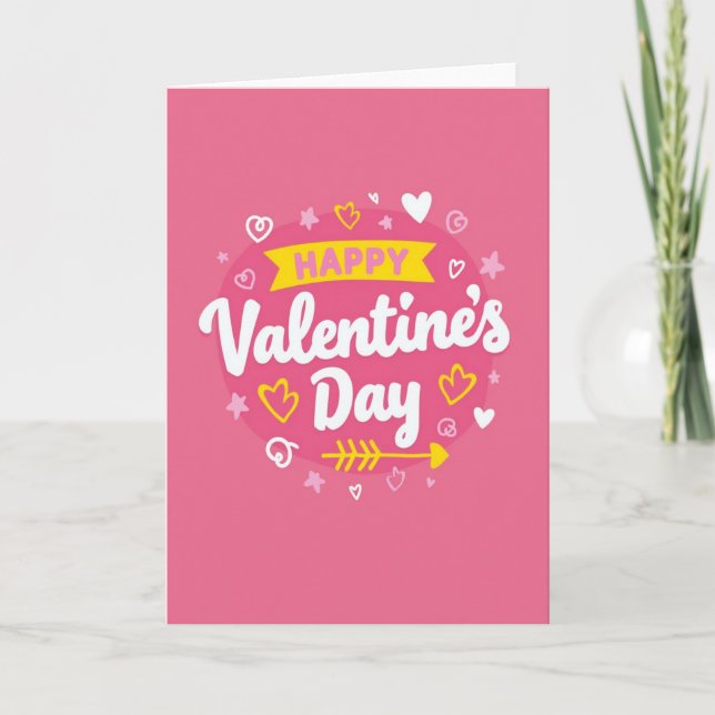 Tarjeta Simple Feliz Día de San Valentín (Anverso)