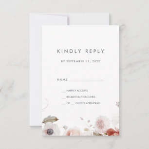 Tarjeta simple Floral simple RSVP