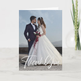 Tarjeta Simple foto de boda Agregue su saludo Gracias