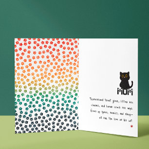 Tarjeta Simple Gatos Negros Divertidos Patas De Gato Atard