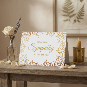 Tarjeta Simple Gold Foil Floral Sympathy
