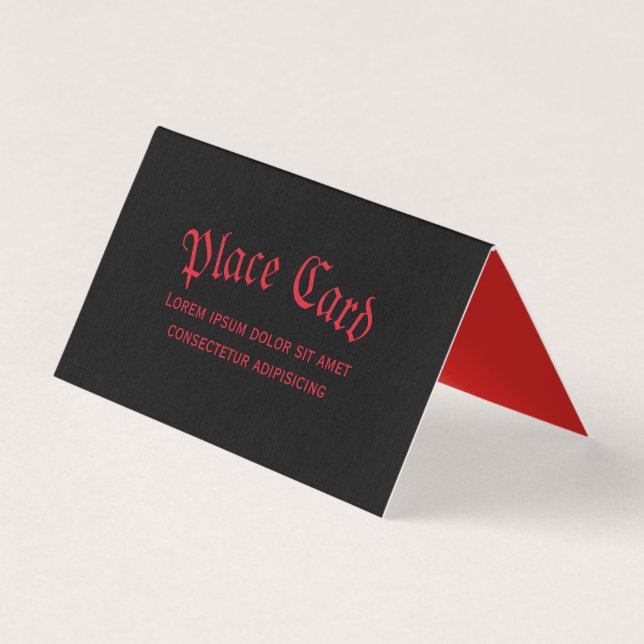 Tarjeta simple gótica roja y negra (Anverso)