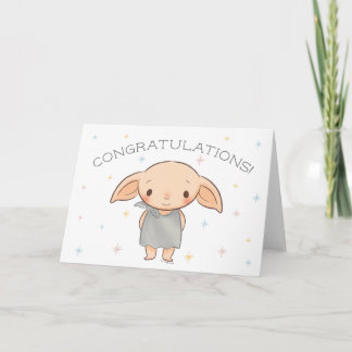Tarjeta Simple Harry Potter - Felicitaciones a Dobby