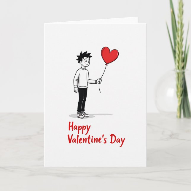 Tarjeta Simple Heart Balloon Love Card (Anverso)