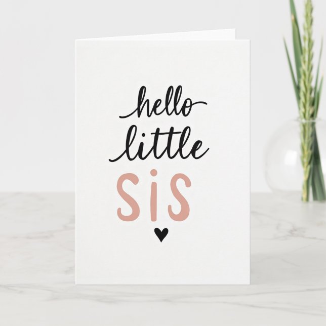 Tarjeta Simple Hola Hermanita (Anverso)