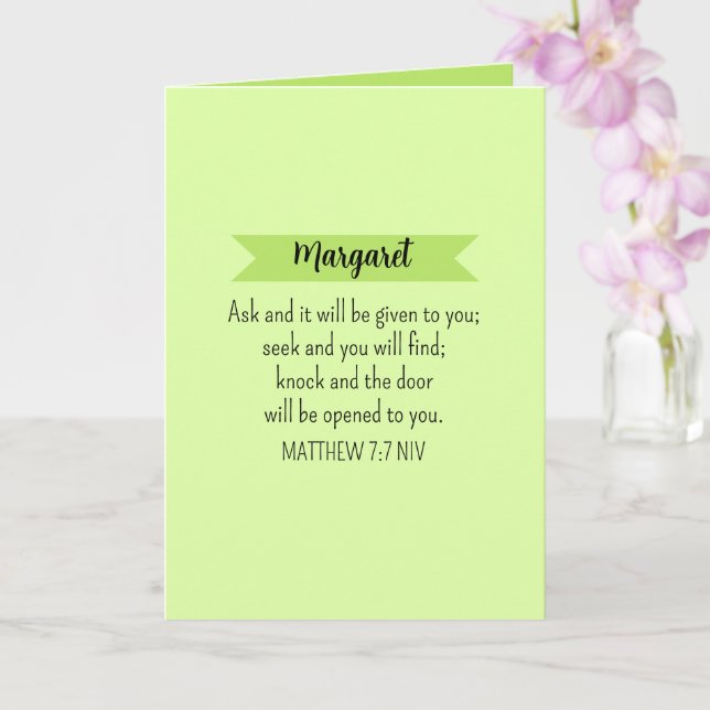 Tarjeta Simple Lime Verde Pregúntenle a Dios Biblia Verdad (Orquídea)
