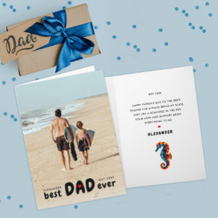 Tarjeta Simple Lindo Mejor Papá del Mundo Foto de Caballit