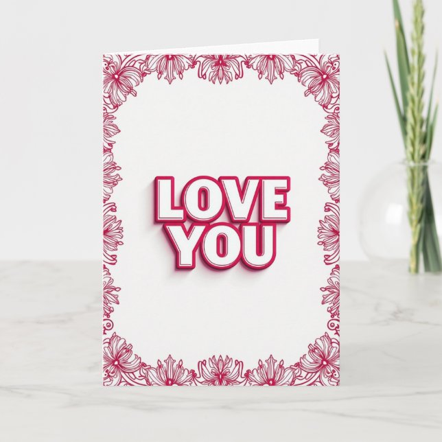 Tarjeta Simple Love You Floral Card (Anverso)