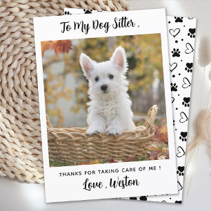 Tarjeta Simple Mascota Personalizado de Sitter Perro Perro