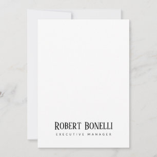 Tarjeta simple minimalista moderna en negro y blan