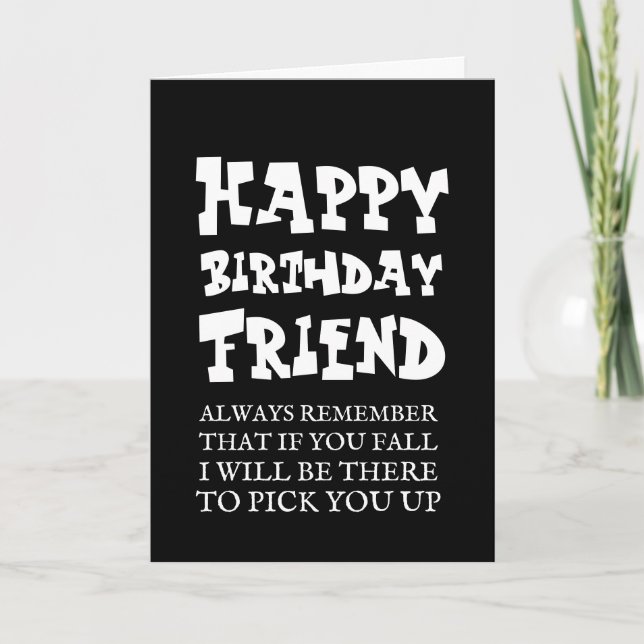 Tarjeta simple moda Caída Graciosa Feliz Cumpleaños Tarjet (Anverso)