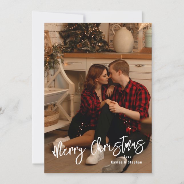 Tarjeta Simple Modern Christmas Card - Personalized Photo (Anverso)