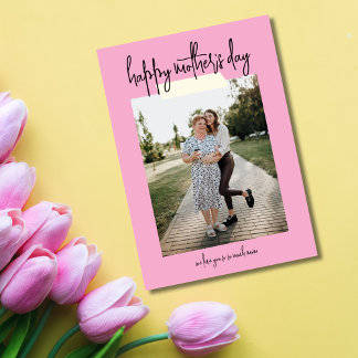 Tarjeta Simple Modern Script 2 Photo Happy Mother's Day