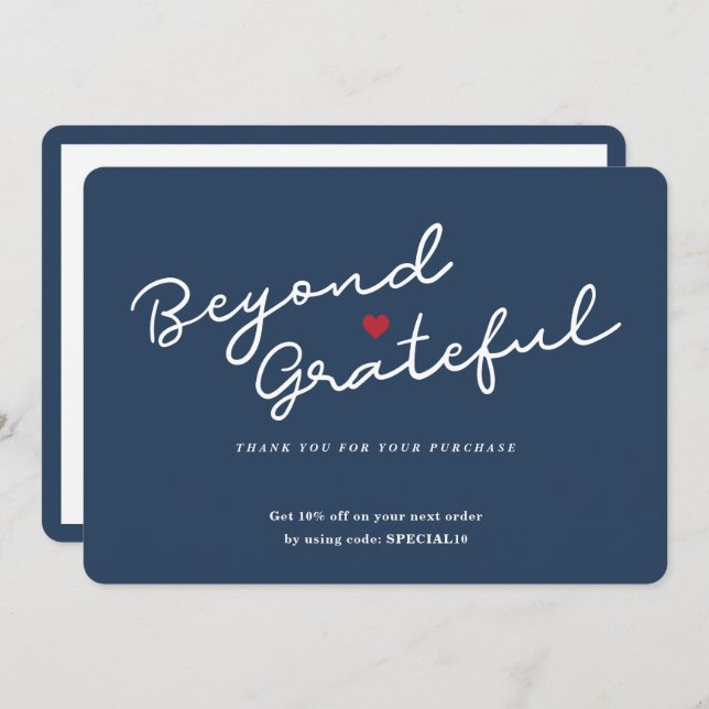 Tarjeta simple moderna de agradecimiento empresari (Anverso / Reverso)