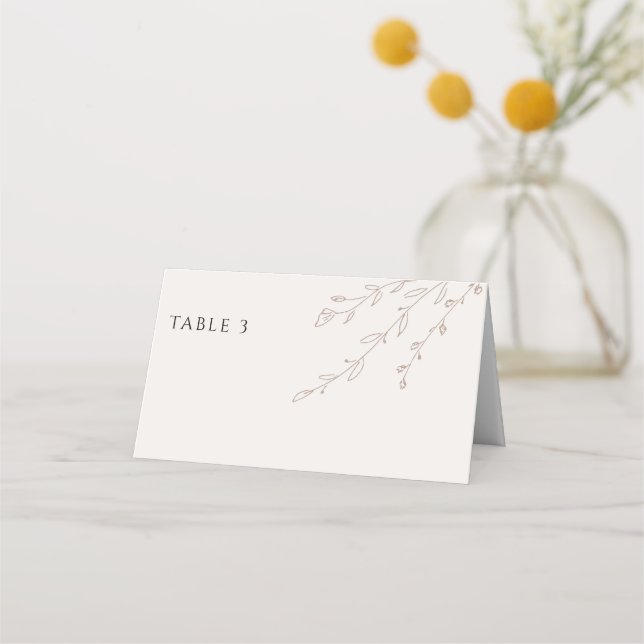 Tarjeta simple neutra de mesa Boda de crema (Anverso)