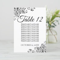 Tarjeta simple para la tabla de asientos de Boda b