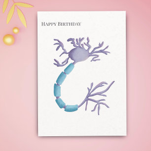 Tarjeta Simple Purple Neuron Myelin Feliz cumpleaños