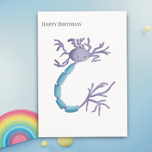 Tarjeta Simple Purple Neuron Myelin Sheath Feliz cumpleaño