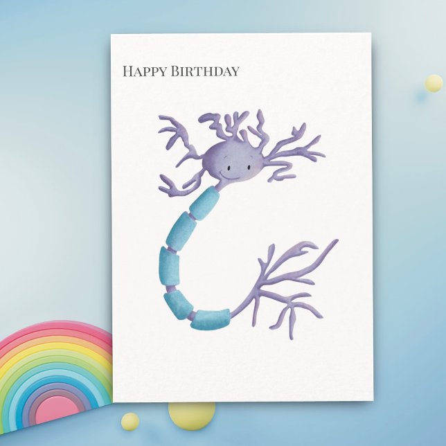 Tarjeta Simple Purple Neuron Myelin Sheath Feliz cumpleaño (Subido por el creador)