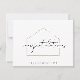 Tarjeta Simple Realty de Buen Gusto Felicidades a Nuevo Du
