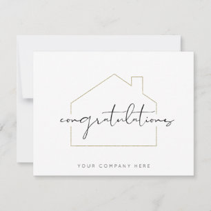 Tarjeta Simple Realty de Buen Gusto Felicidades a Nuevo Du