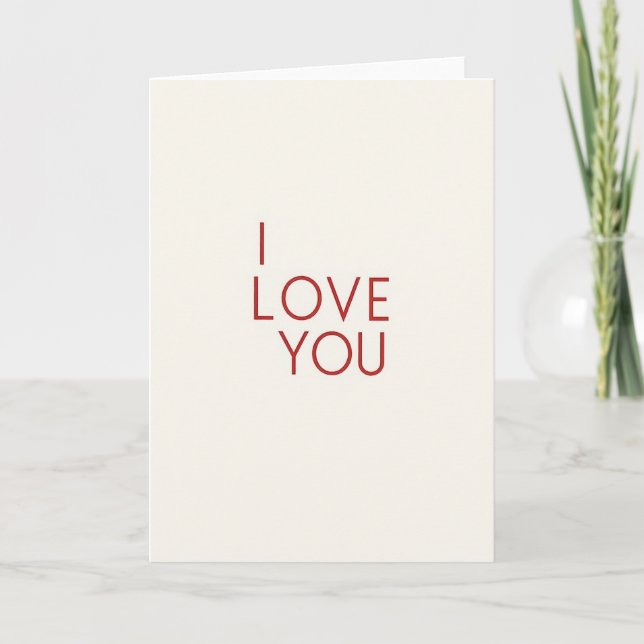 Tarjeta Simple Rojo Te Amo (Anverso)