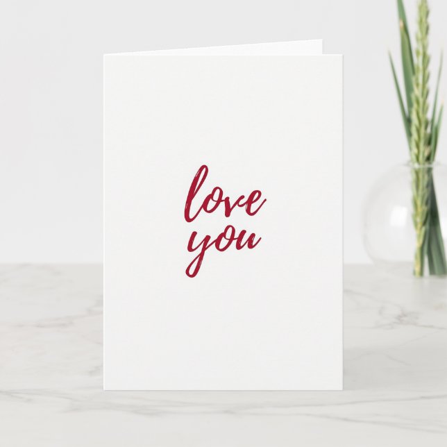 Tarjeta Simple Rojo Te Amo (Anverso)