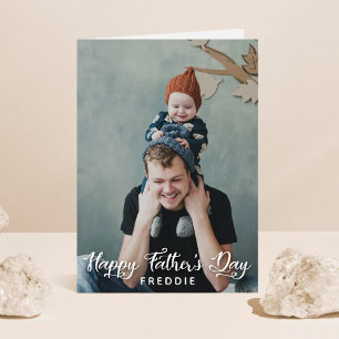 Tarjeta Simple Script Photo Happy Father's