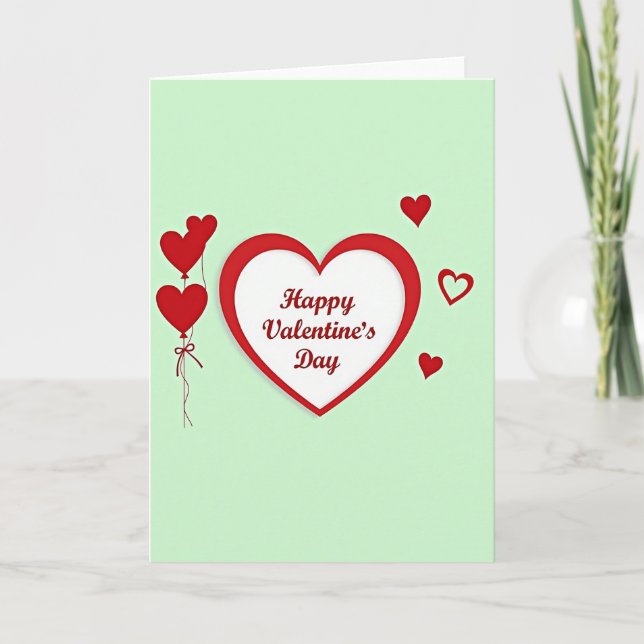 Tarjeta Simple Valentines Day Hearts Card (Anverso)