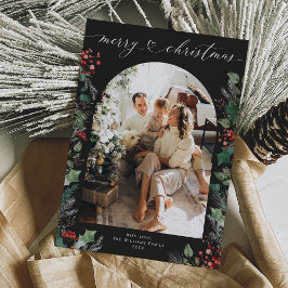 Tarjeta simple y moderna de Navidades de fotografí