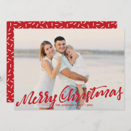 Tarjeta Simplemente Feliz Navidad, foto completa | Rojo