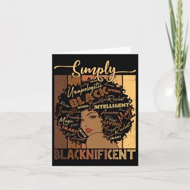 Tarjeta Simplemente Mágica Chica Afro Juneteenth Negra (Anverso)