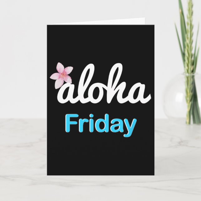 Tarjeta Simplemente viernes aloha' Plumeria Vacaciones Haw (Anverso)