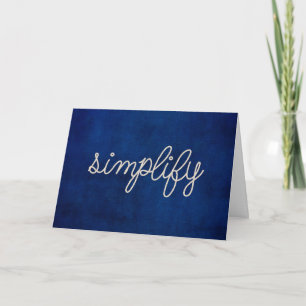Tarjeta simplificar texto de cuerda en azul