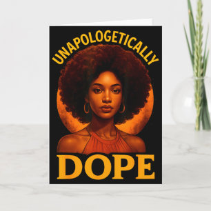 Tarjeta Sin disculparse Historia Negra Afro Melanina Chica