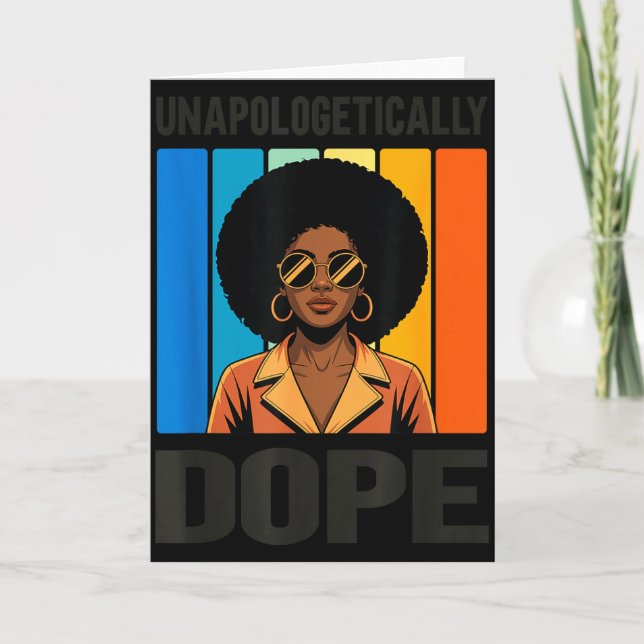 Tarjeta Sin disculparse Retro Afro Mujer Orgullo Negro (Anverso)
