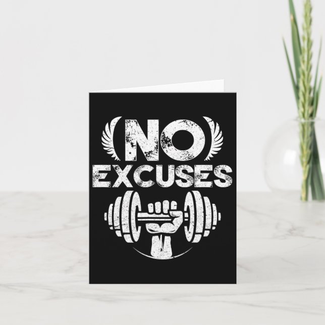 Tarjeta Sin Excusas Graciosa Formación De Fitness En Const (Anverso)
