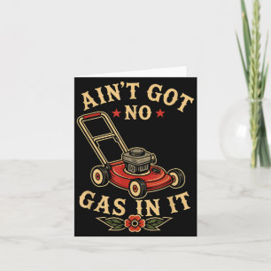 Tarjeta Sin Gas Cortacésped Divertido Meme Tatuaje Vintage