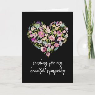 Tarjeta Sincera simpatía   Condolencia floral cardíaca