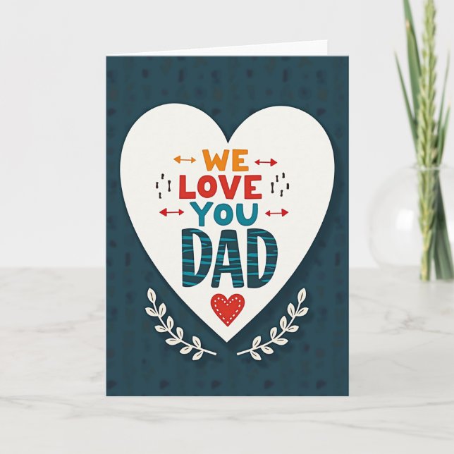 Tarjeta Sincera Te Amamos Papá (Anverso)