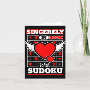 Tarjeta Sinceramente enamorado de Sudoku Cute San Valentin